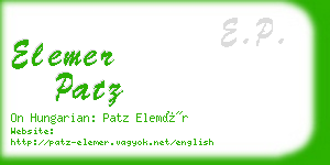 elemer patz business card